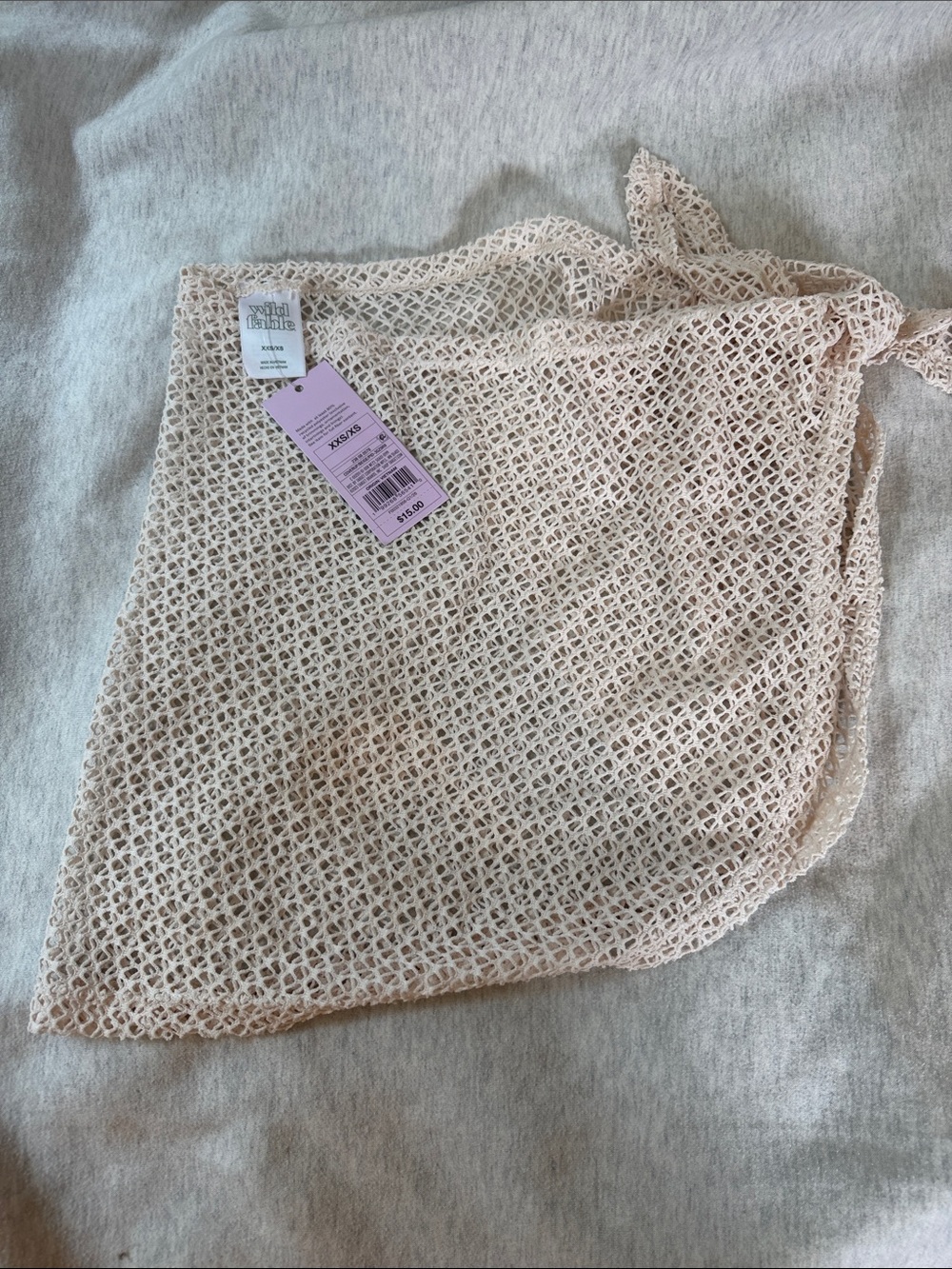 Beach Mesh Sarong Wrap - Nude Pink